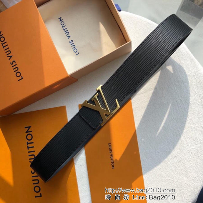 路易威登LV 原單品質LV Initiales 40mm 黑色水波紋腰帶 經典款男士皮帶 M9229  xfp1383